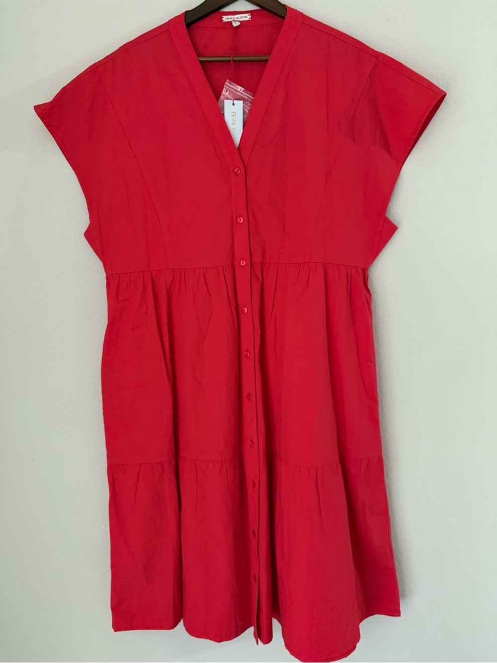 Frances Valentine Coral Breezy cotton Mini Dress NWT. size large - Picture 2 of 8